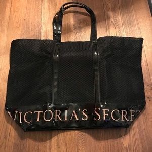 Victoria’s Secret Large Black Mesh Weekender Tote